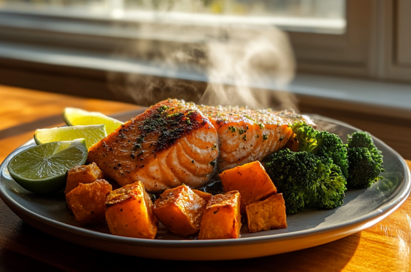 🐟 Sheet Pan Salmon with Broccoli & Sweet Potatoes