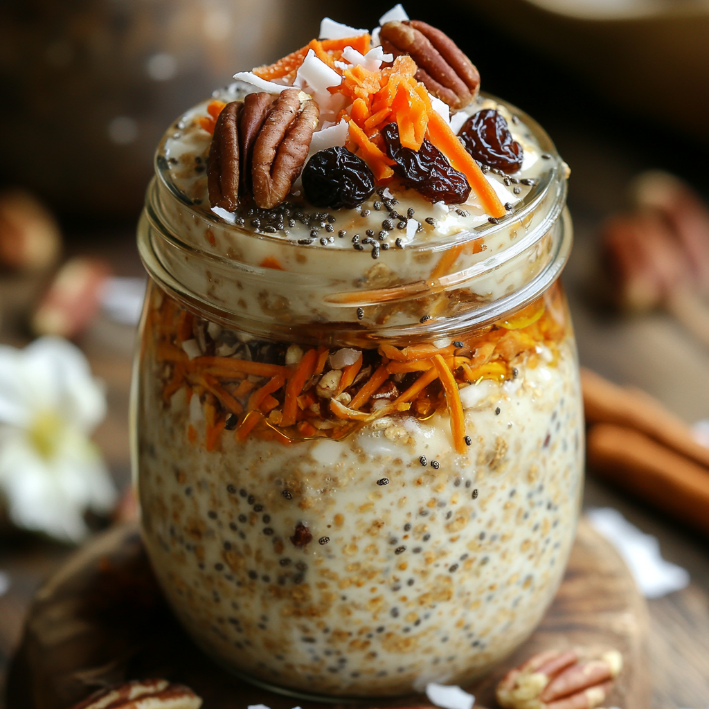 Carrot Cake Overnight Oats – A Sweet & Healthy Start