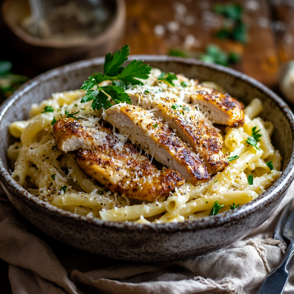 Creamy Chicken Garlic Parmesan Pasta