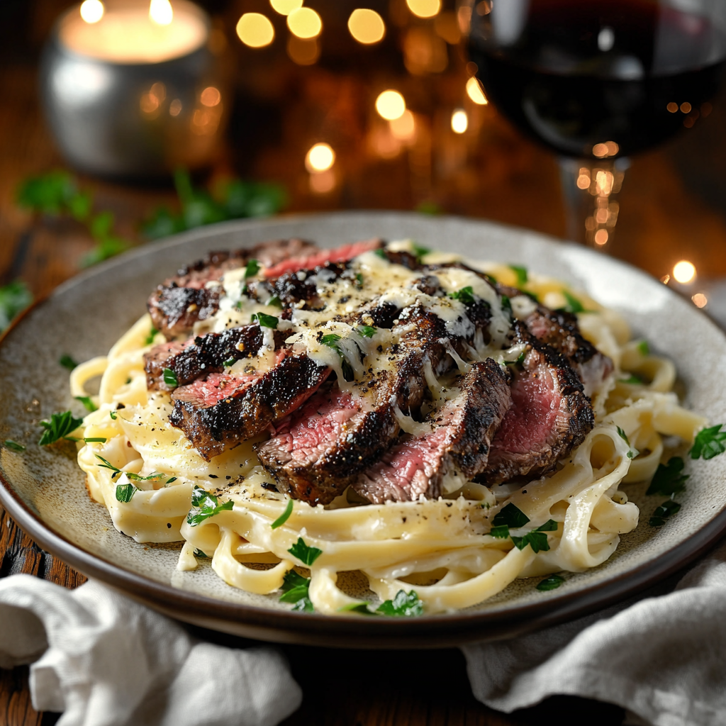 🥩 Cajun Steak Alfredo – Creamy &Flavorful Dish