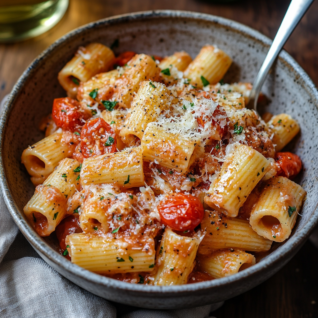 Easy & Creamy Tomato Garlic Pasta Recipe