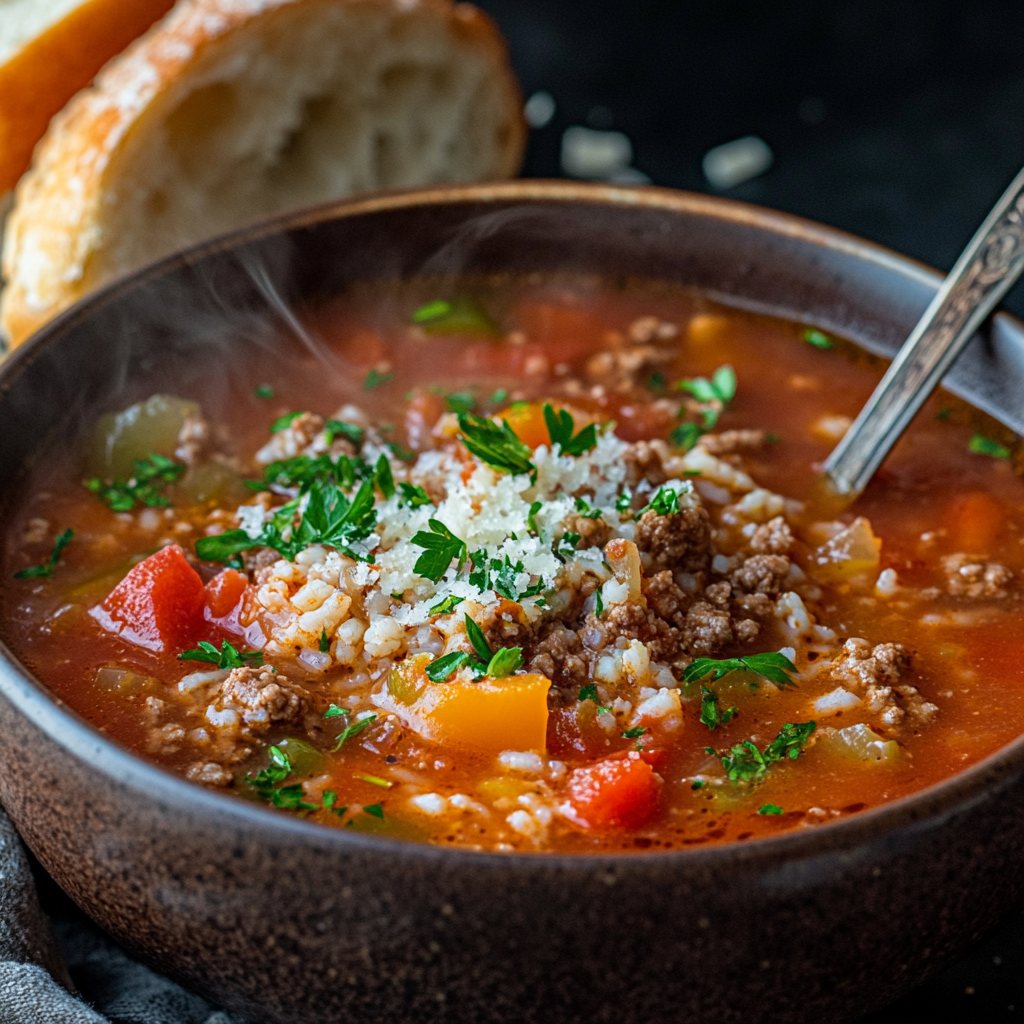 Hearty Stuffed Peppers Soup – Comfort in a Bowl!