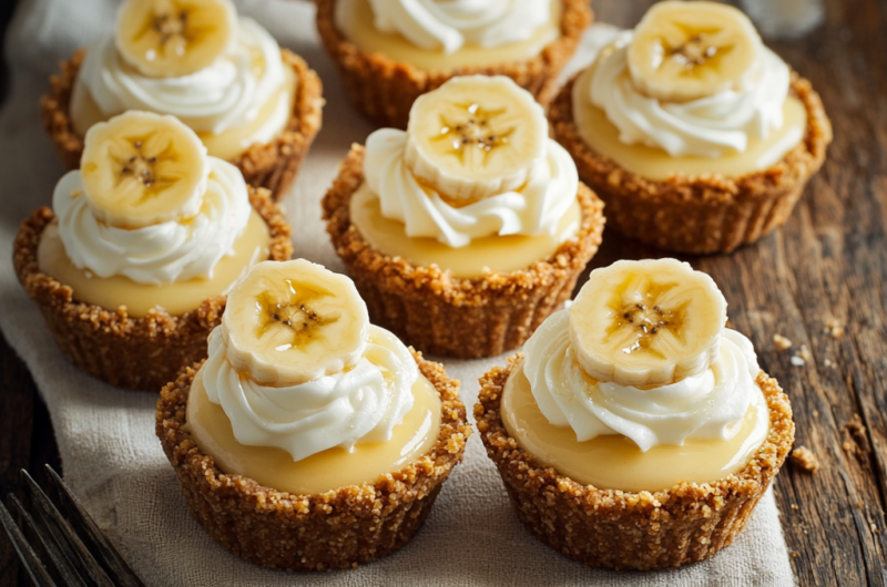 No-Bake Mini Banana Cheesecakes – Easy & Creamy Delight