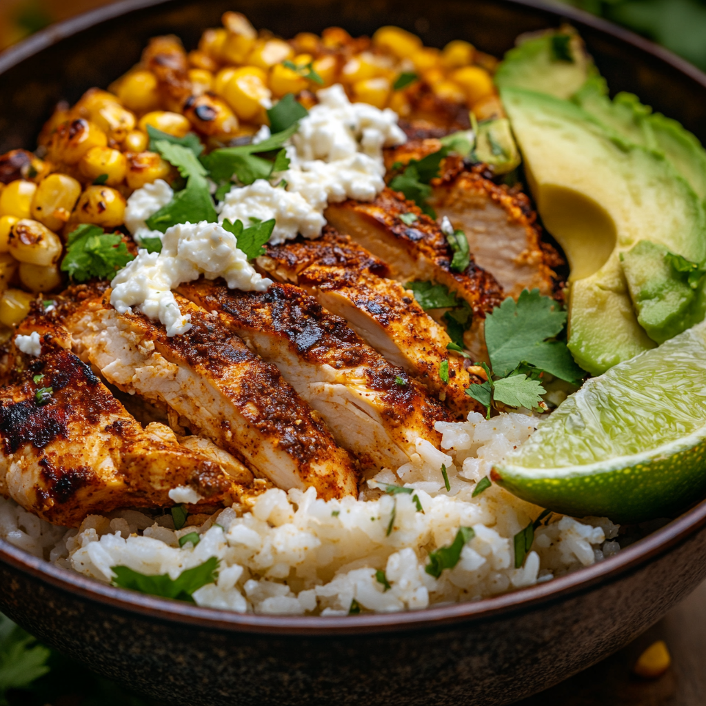 The Most Amazing  Corn Chicken Rice Bowl