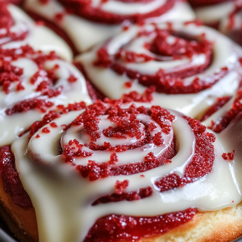 Easy Red Velvet Cinnamon Rolls with Creamy Frosting