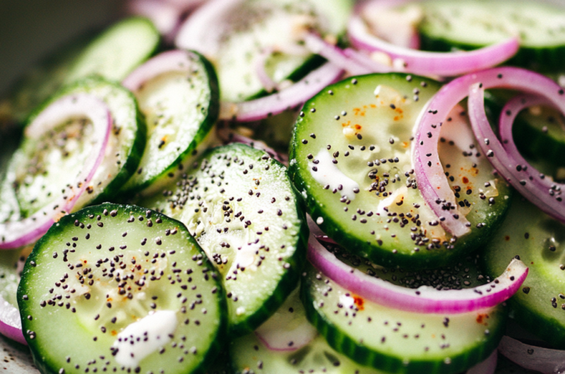 Everything Bagel Cucumber Salad Delight- The Best Easy Recipe