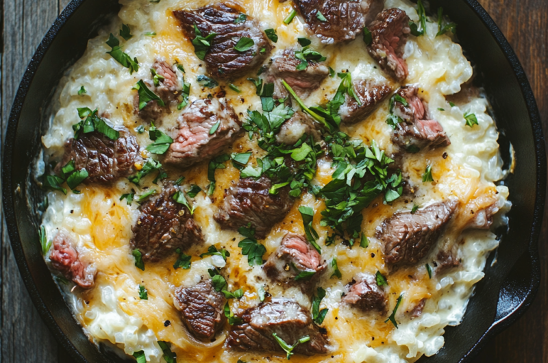 Steak, Cheese & Rice Skillet – The Best Easy Recipe