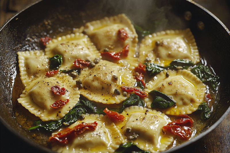 The Best Easy Creamy Ravioli with Spinach & Artichoke