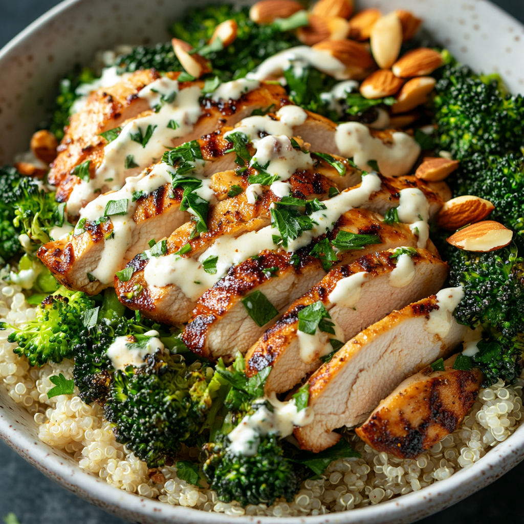 The Most Amazing Grilled Chicken & Broccoli with Creamy.