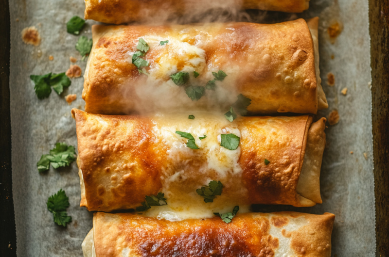The Most Amazing Baked Chicken Chimichangas
